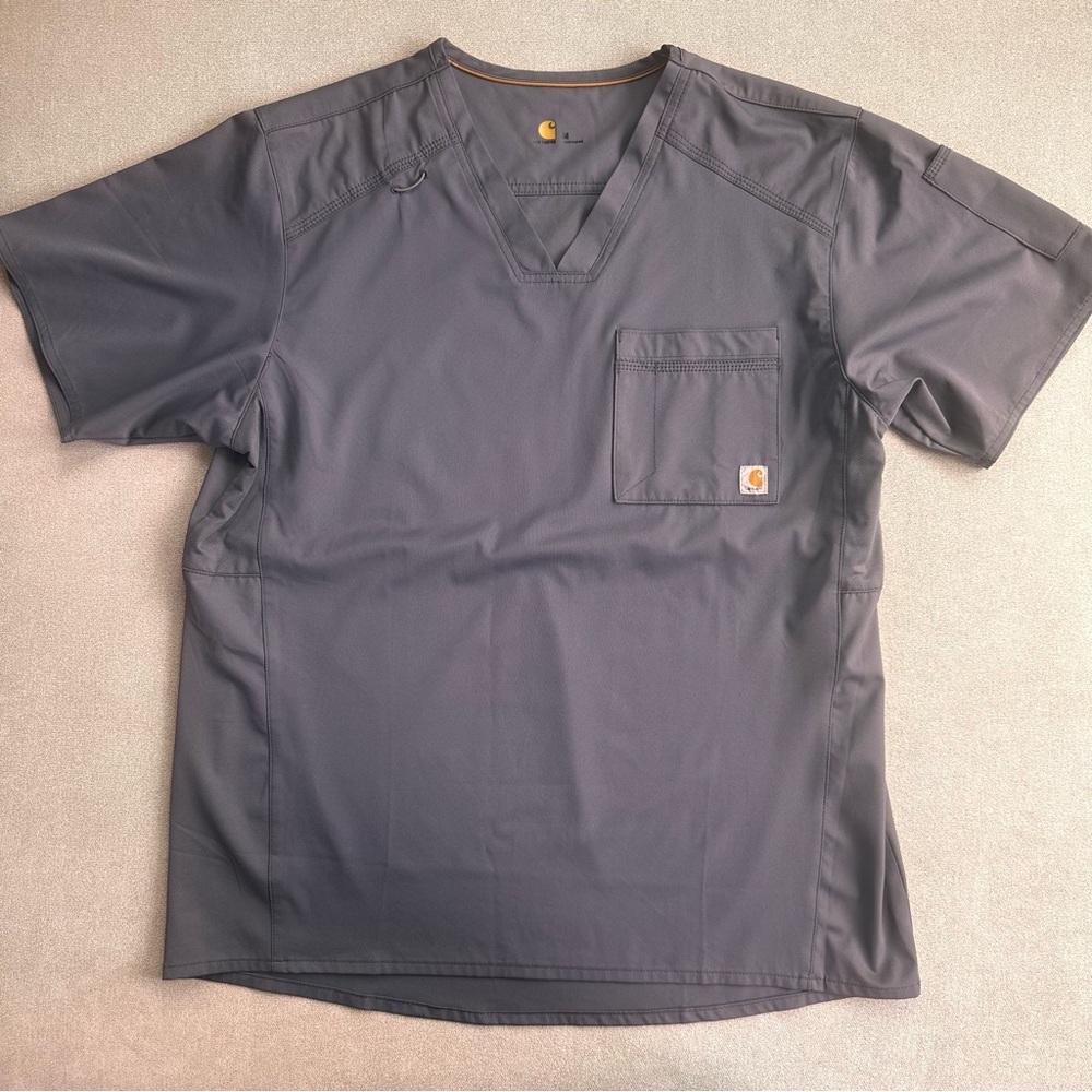 Carhartt Men's V-Neck Utility Scrub Top. Medium. Gray.